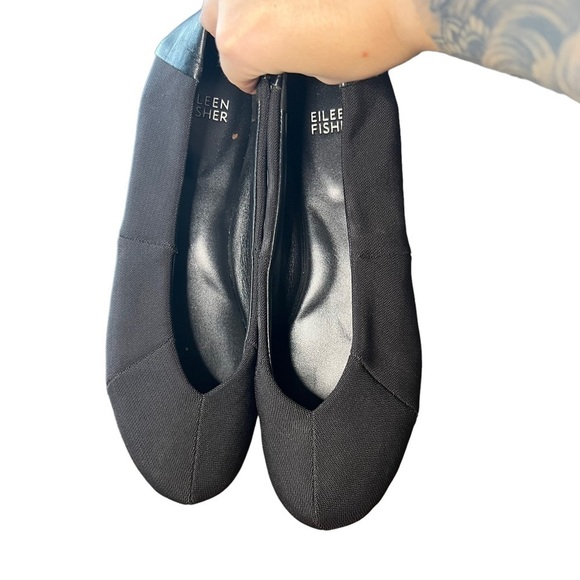 EILEEN FISHER Black Grosgrain Ballet Flats - Picture 9 of 9